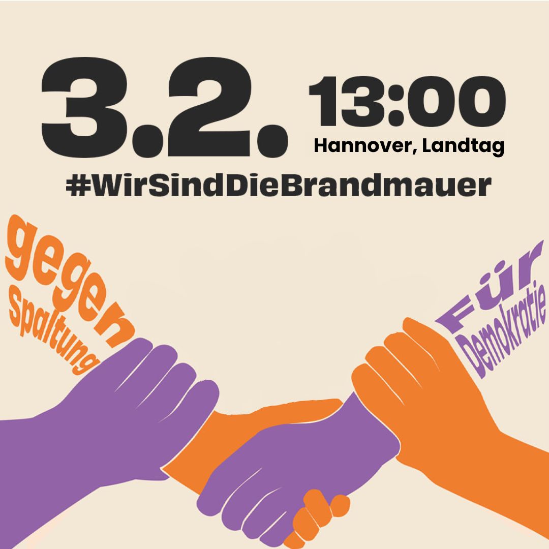 Hand in Hand, 03.02.24 um 13:00, Hannover Landtag